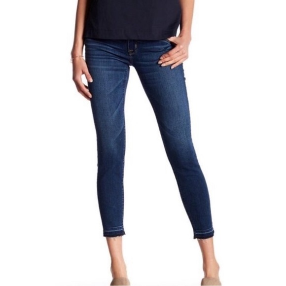 Hudson Krista Ankle Super Skinny Raw Hem Dark Wash Niya Jeans Denim Size 28 - Picture 1 of 13